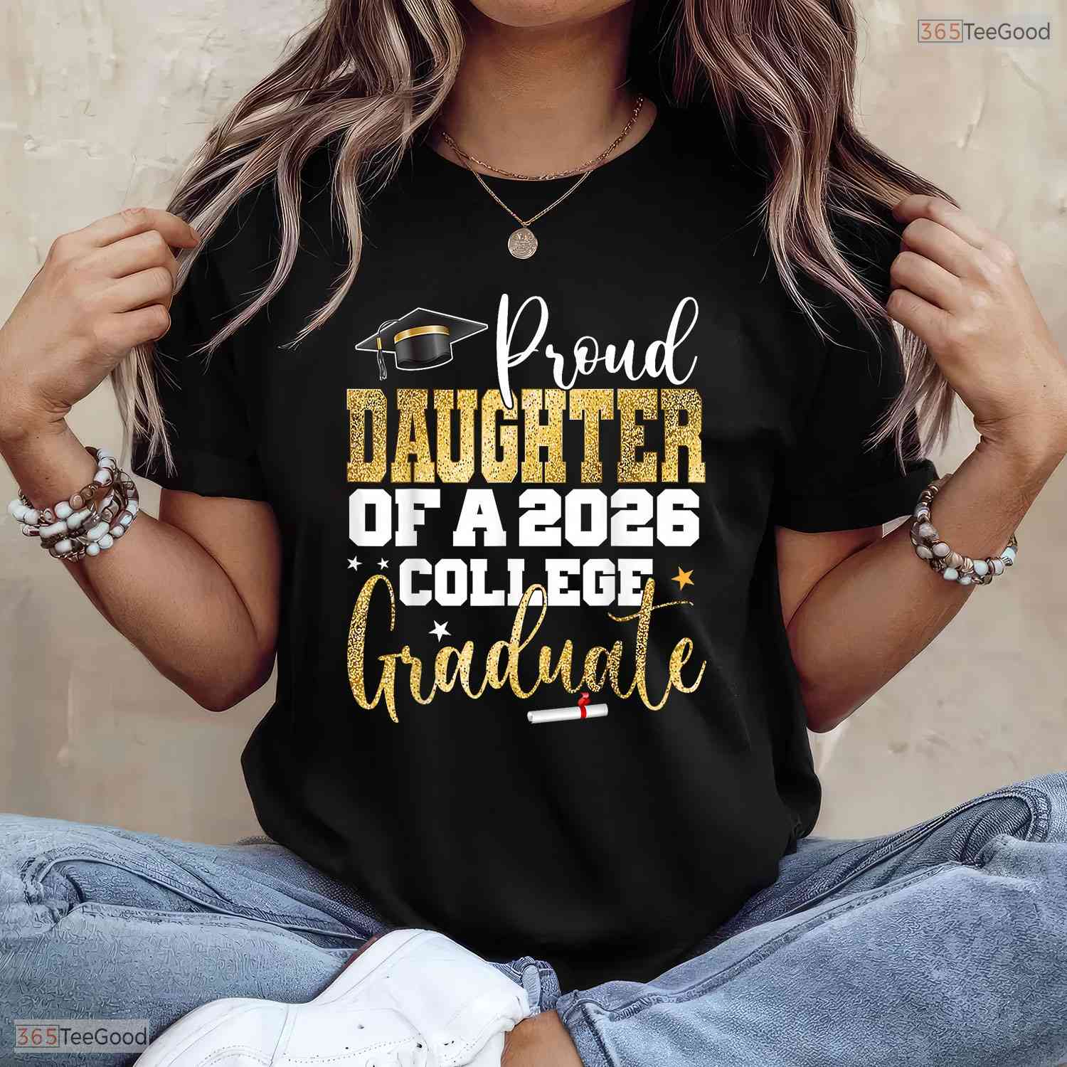 Proud Daughter Of A 2026 Graduate College Degree Matching Family Graduation Shirt