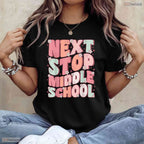 Next Stop Middle School Groovy Elementary School Graduation Transition Youth T-Shirt