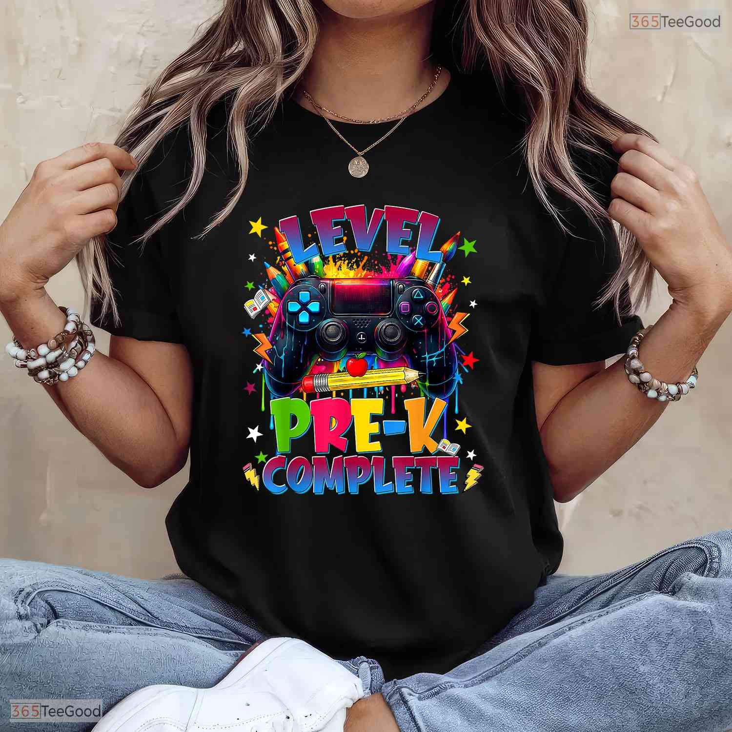 Level Pre K Grade Complete Funny Gaming Graduation Last Day Of School Boys T-Shirt