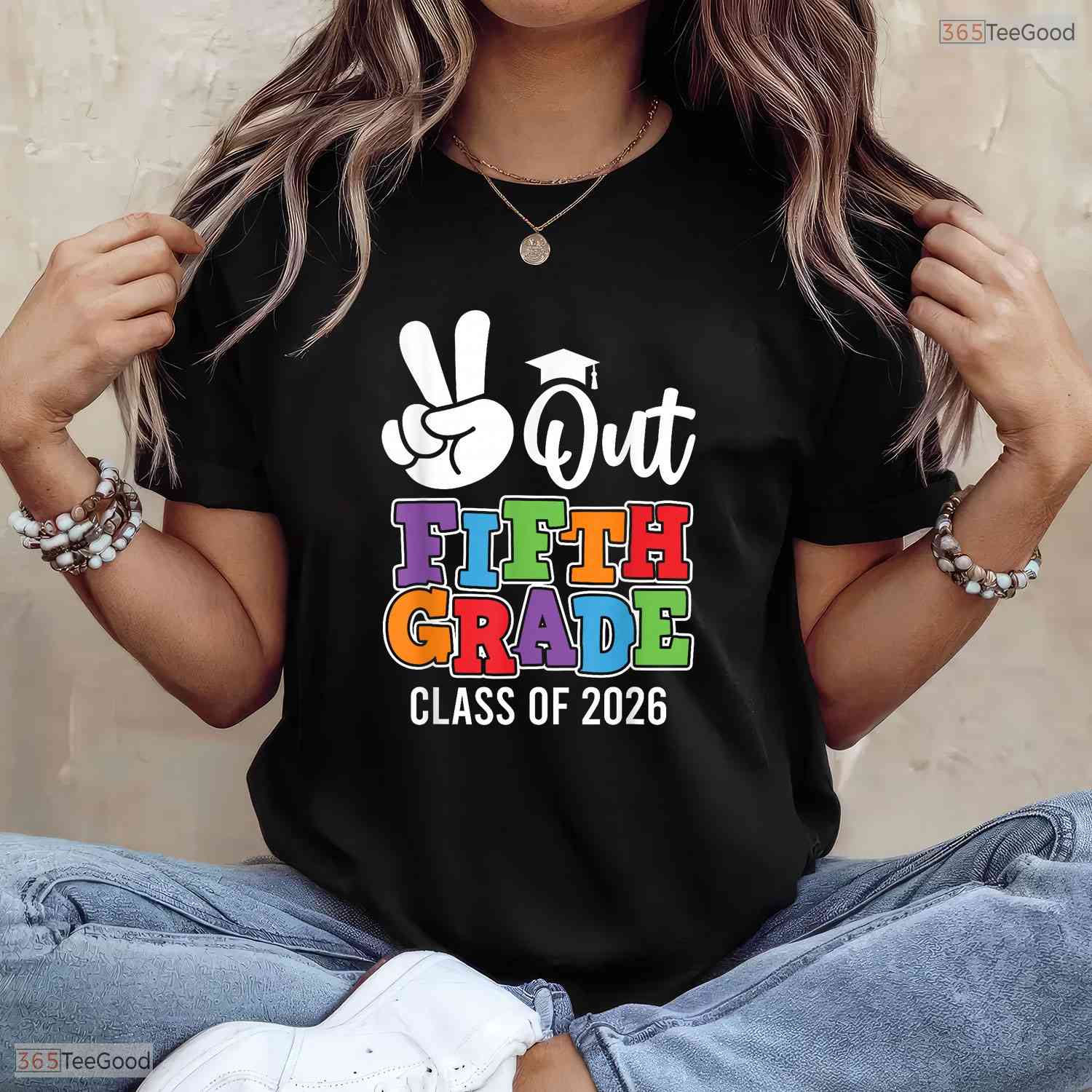 Peace Out 5th Grade 2026 Fifth Grade Grad Elementary School Moving Up Youth Shirt