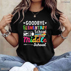 Hello Middle School Goodbye Elementary School Graduation Moving Up Ceremony T-Shirt