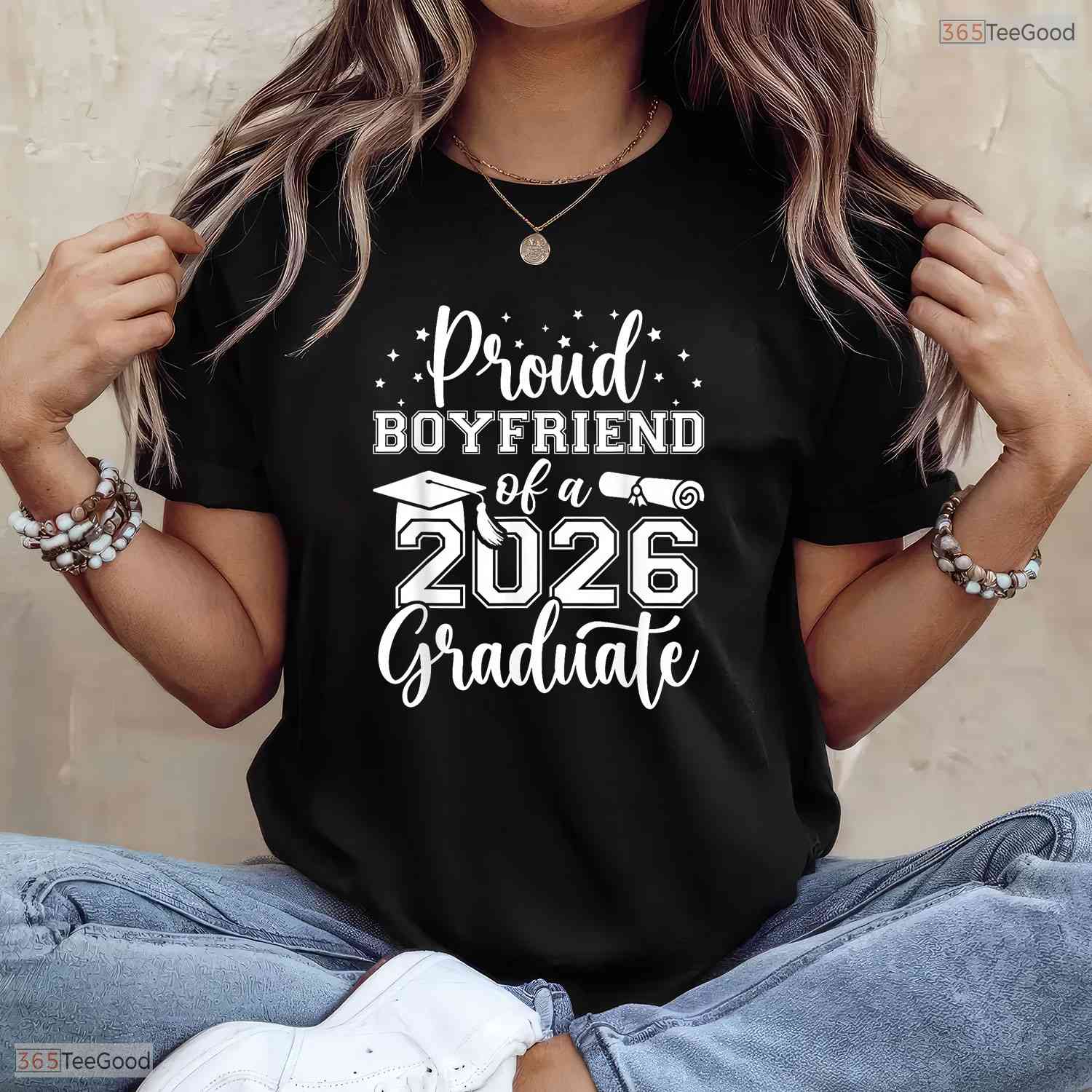 Proud Boyfriend Of A Class Of 2026 Graduate Senior High School Party Shirt