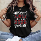 Proud Auntie Of A 2026 Graduate High School Senior Family Celebration T-Shirt