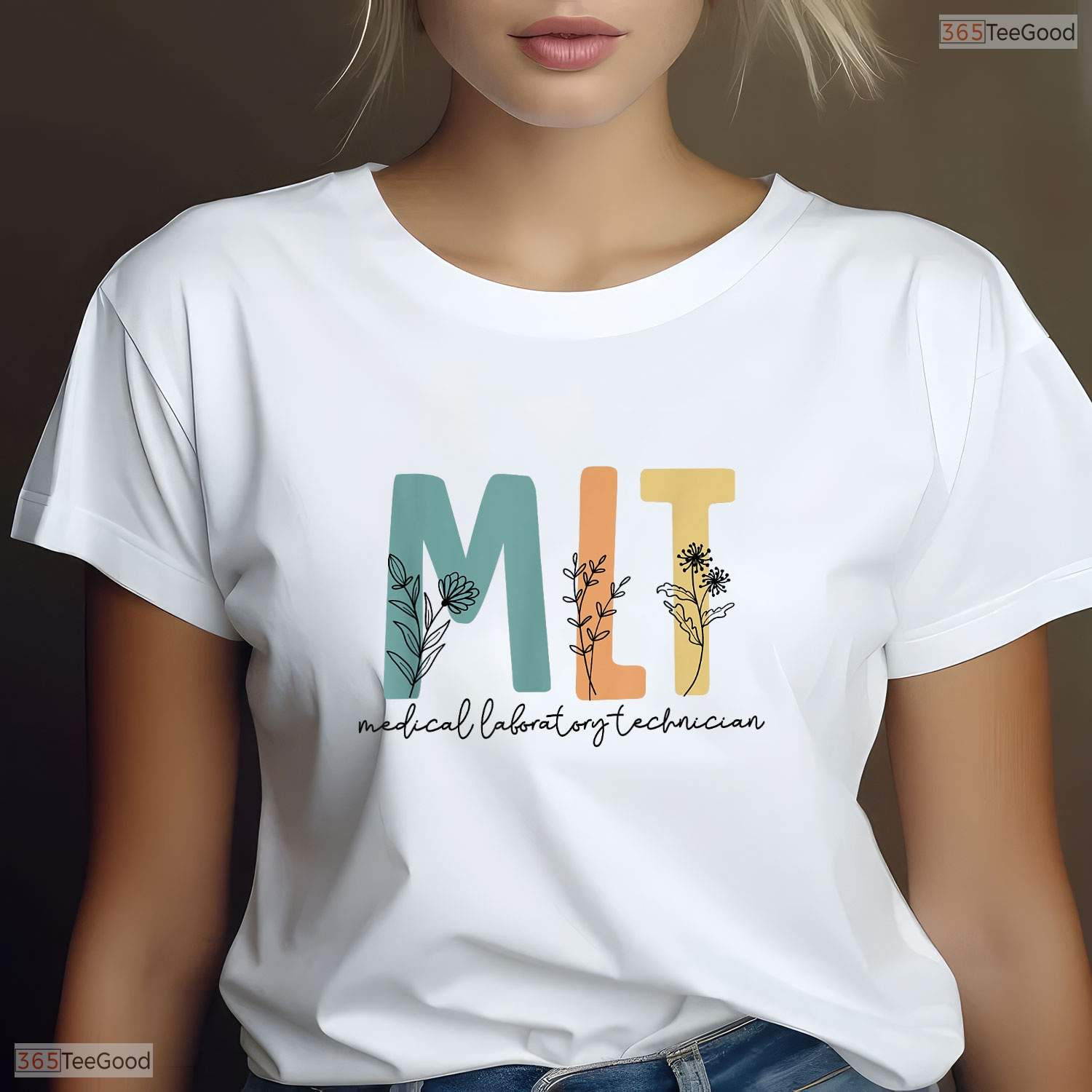 Retro Wildflower MLT Medical Laboratory Technician Clinical Graduation T-Shirt