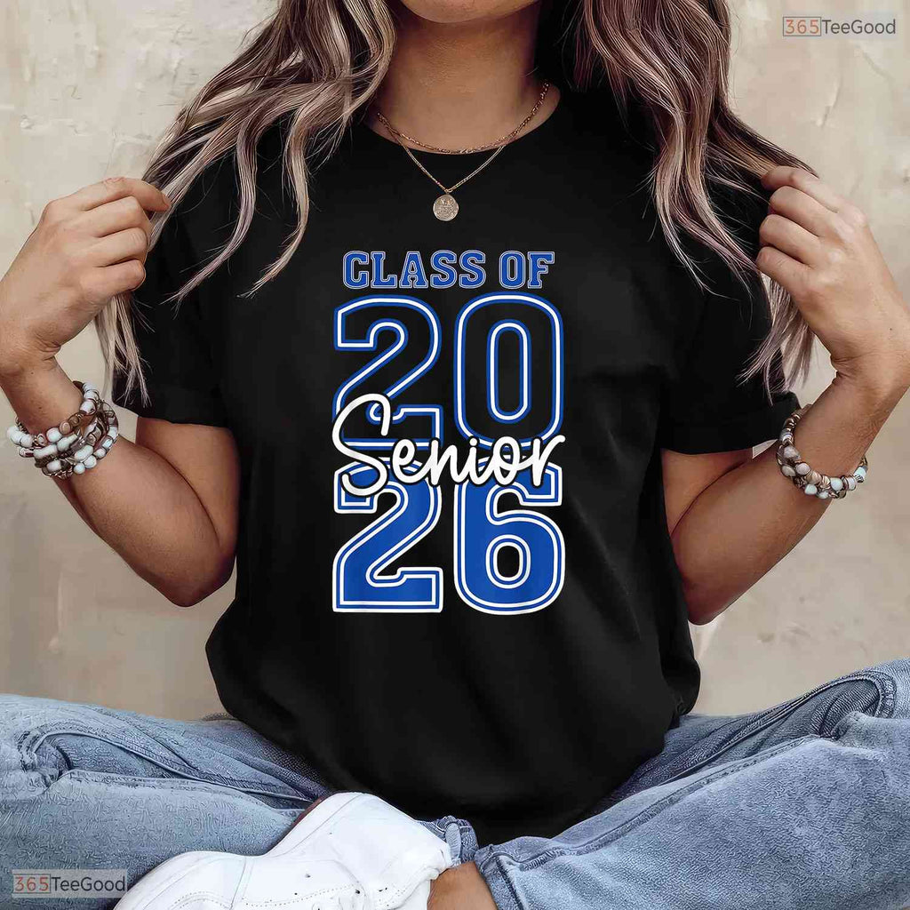 Class Of 2026 Senior Retro First Day Vintage High School Graduation Party Shirt