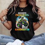 Goodbye Preschool Hello Kindergarten T-Rex Monster Truck Youth Boy Graduation T-Shirt
