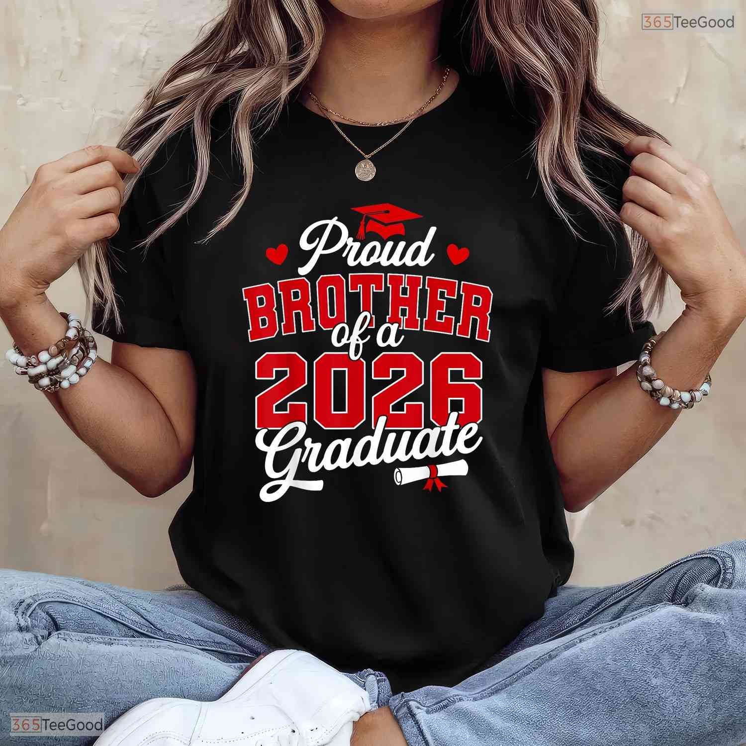 Proud Brother Of A Class Of 2026 Graduate High School Senior Commemorative T-Shirt