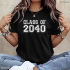Class Of 2040 Graduate Back To School Funny Oversized Youth Milestone Graduation Shirt