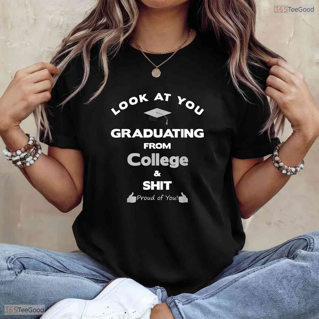 Funny College Graduation Celebration Gifts For Him Her University Degree Alumni T-Shirt