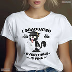I Graduated Funny Black Cat High School College University Graduate Gag Gift T-Shirt
