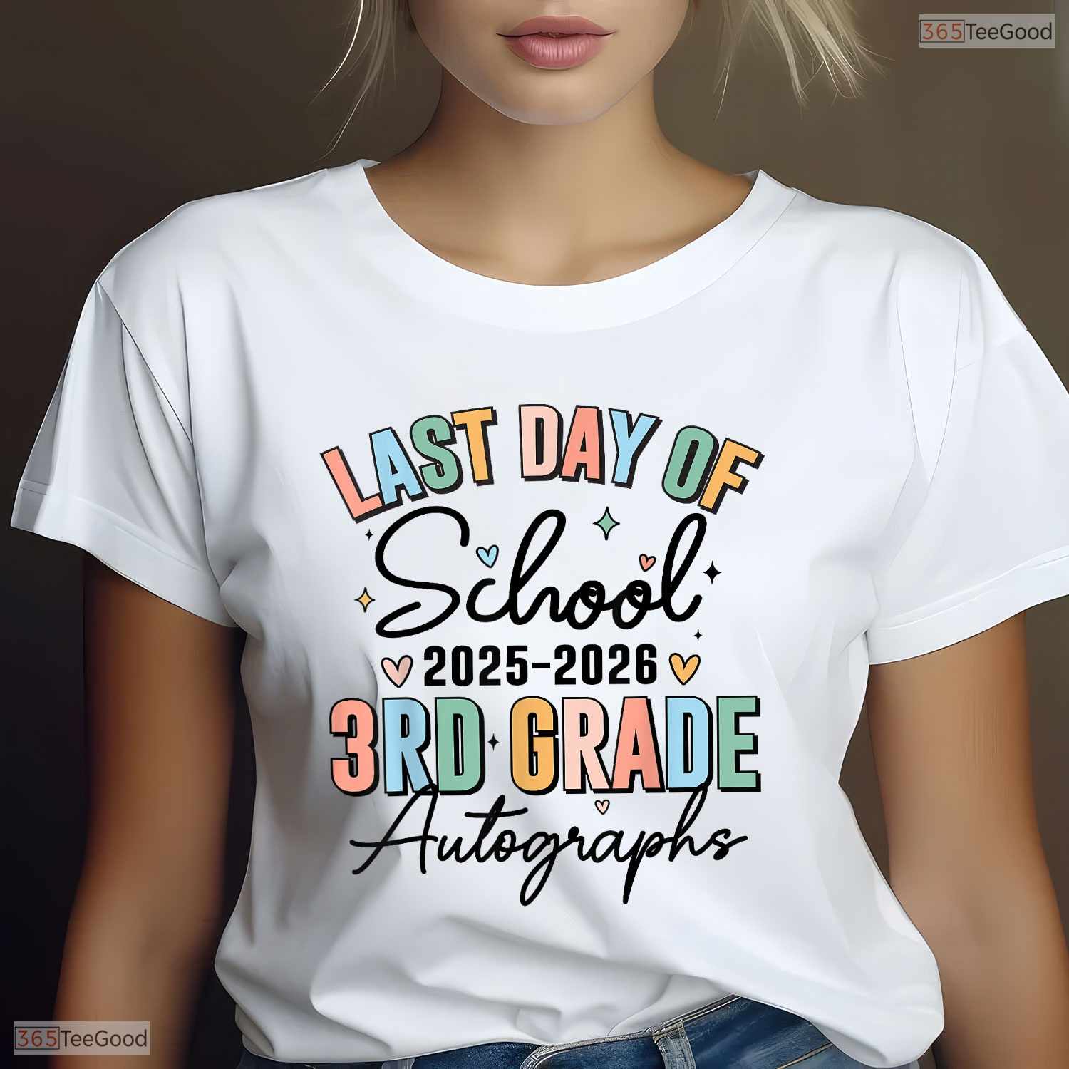 Last Day Of School Autograph 3rd Grade Graduation Memory Keepsake T-Shirt