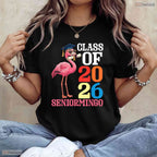 Seniormingo Funny Flamingo Class Of 2026 Senior Tropical Graduation T-Shirt