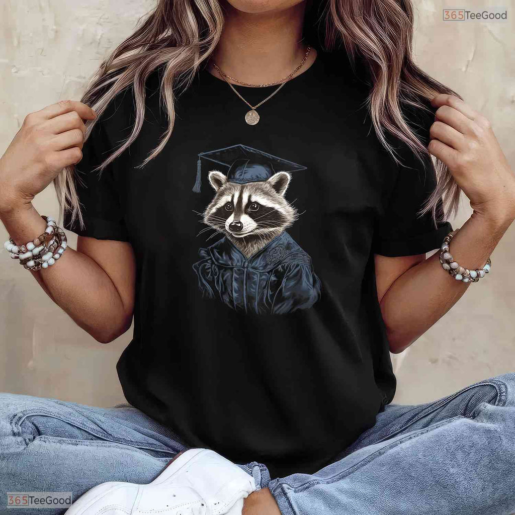 Funny Trash Panda Graduation Raccoon College University Graduate Humor Shirt