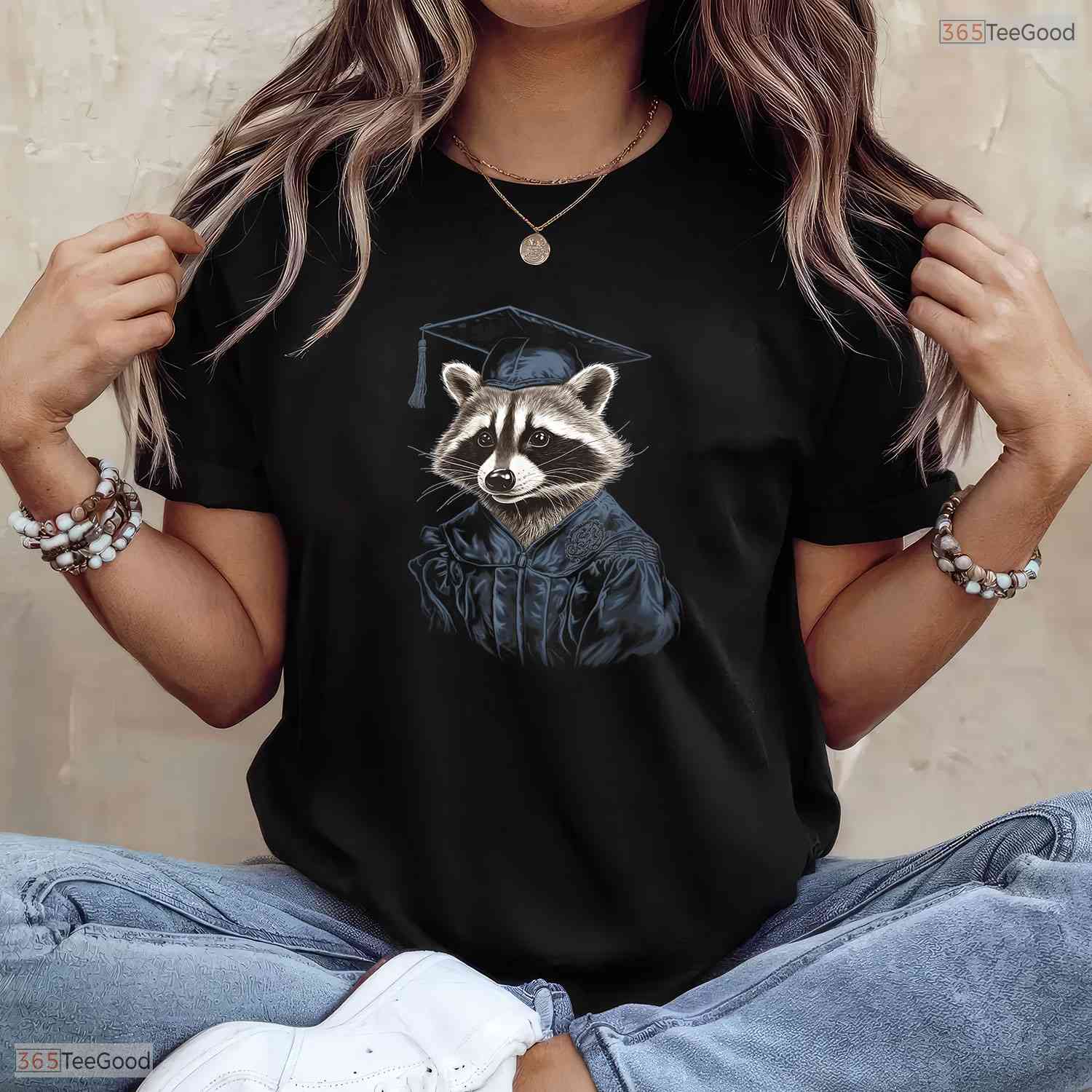 Funny Trash Panda Graduation Raccoon College University Graduate Humor Shirt