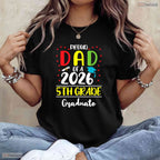 Funny Proud Dad Of A Class Of 2026 5th Grade Graduate Youth Ceremony T-Shirt