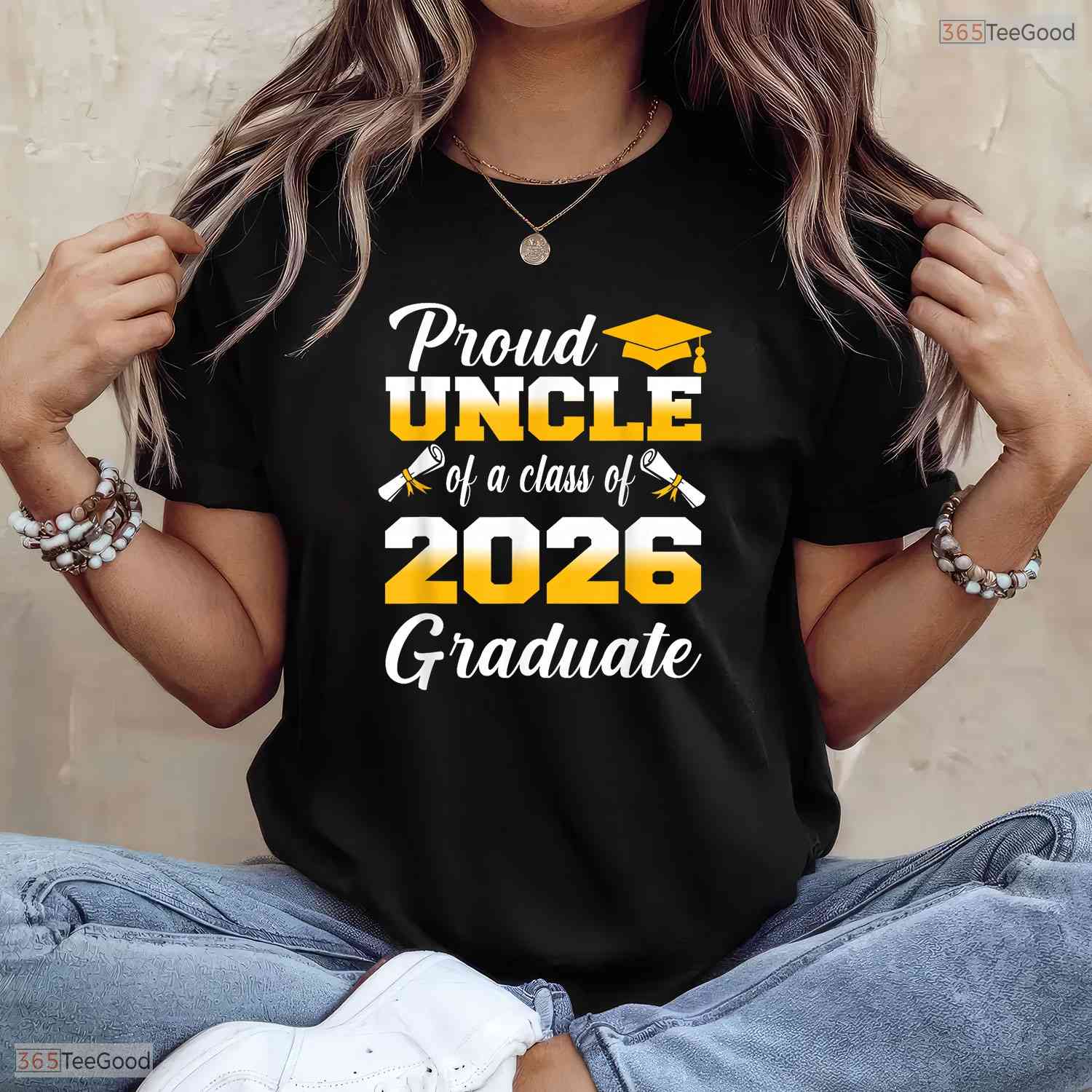 Proud Uncle Of A Class Of 2026 Graduate High School Senior Commemorative Shirt