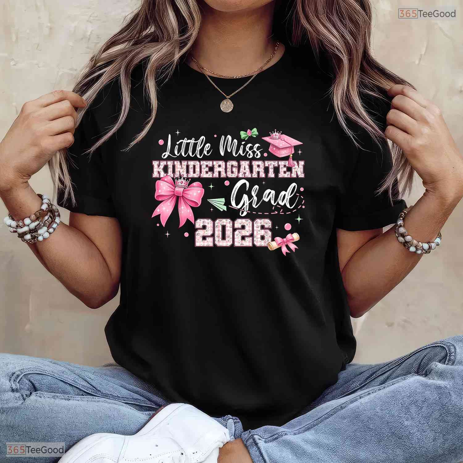 Adorable Little Miss Kindergarten Grad 2026 Girls Kids Graduation Ceremony T-Shirt