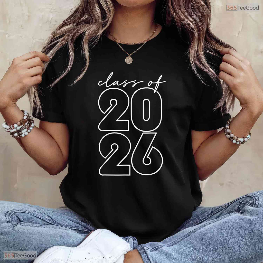 Retro Vintage Class Of 2026 High School Senior Graduation Commemorative Shirt