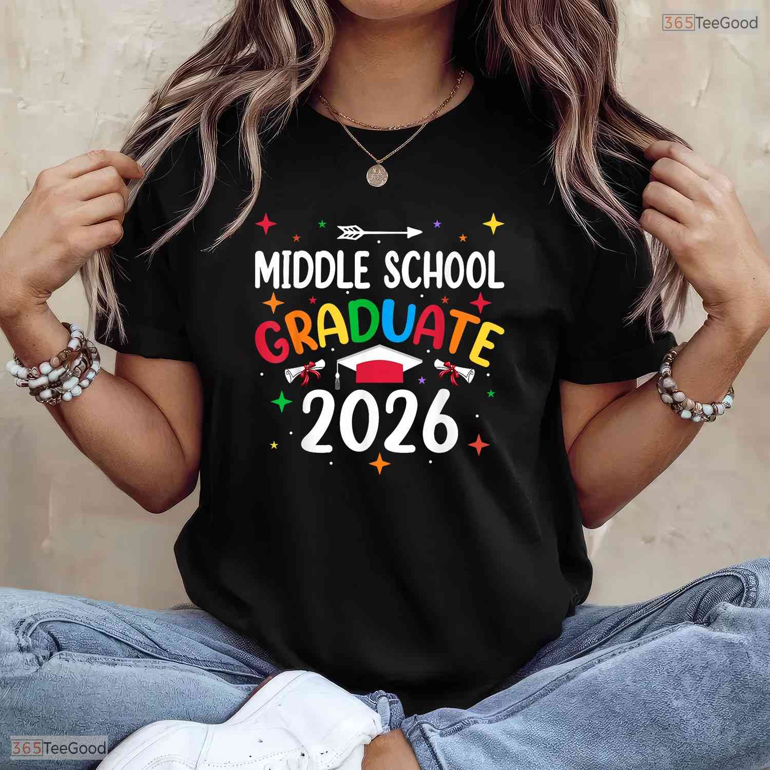 Class Of 2026 Middle School Graduate Moving Up Ceremony Youth Celebration T-Shirt