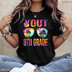 Peace Out 8th Grade Tie Dye Last Day Of School Middle School Graduation T-Shirt
