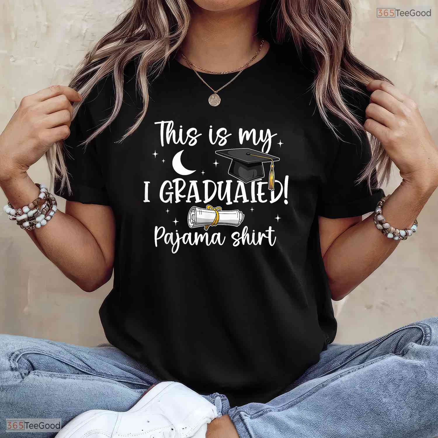 This Is My I Graduated Pajama Shirt Funny Class Of 2026 Senior Graduation T-Shirt