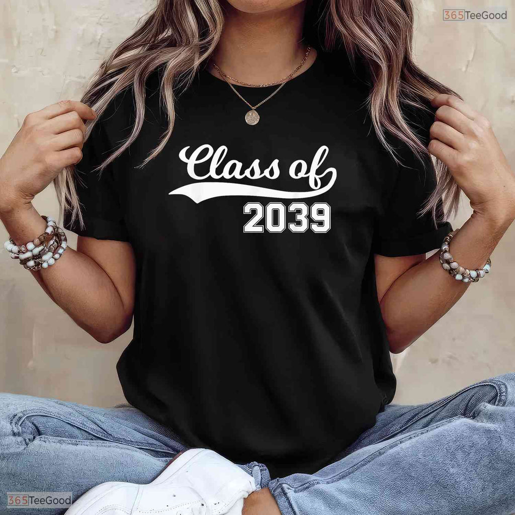 Class Of 2039 Grow With Me First Day Of School Milestone Youth Graduation Shirt