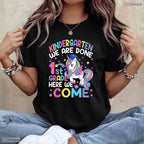 Cute Unicorn Kindergarten Graduation Class Of 2026 Moving Up Girls T-Shirt