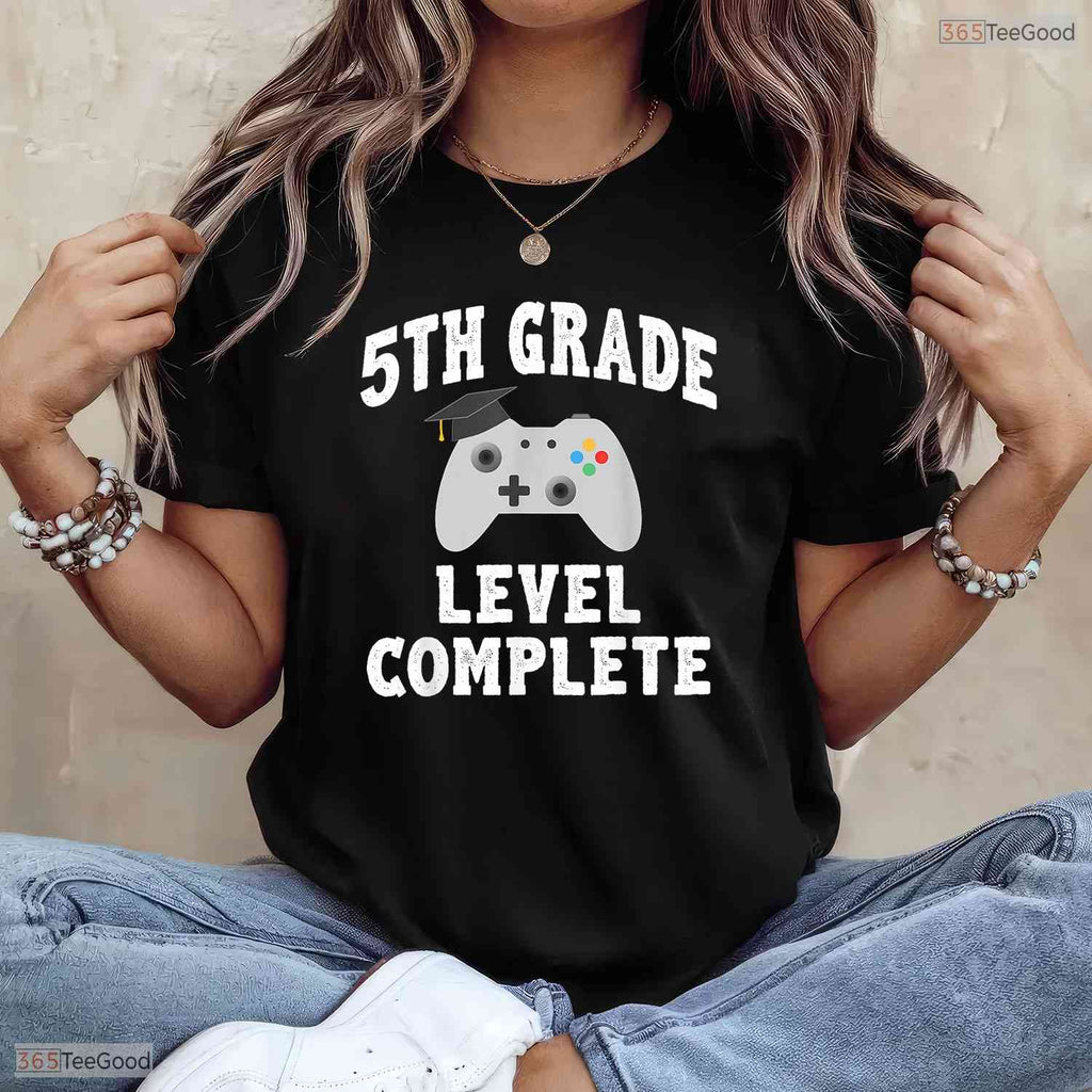 5th Grade Gamer Graduation Class Of 2026 Video Game Lover Moving Up T-Shirt