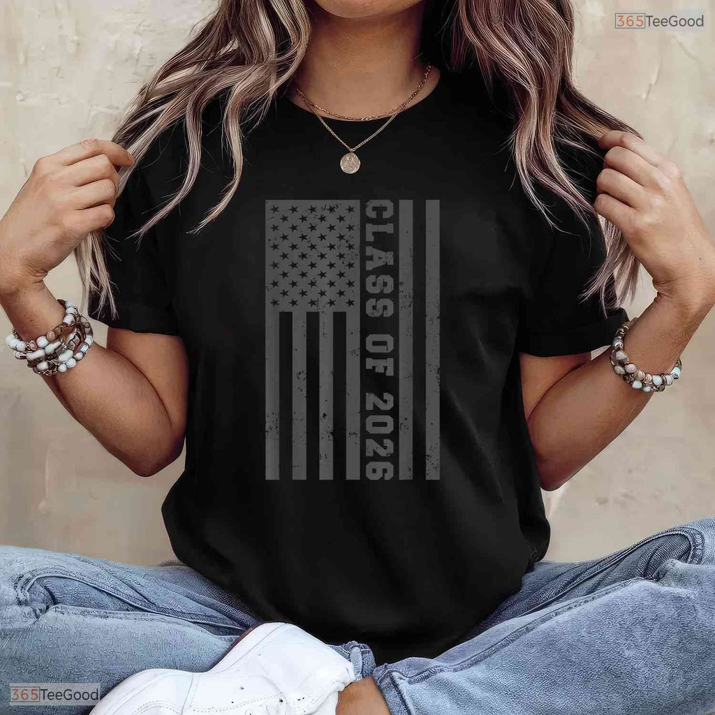 Senior Year 2026 American Flag USA Patriotic High School Graduation T-Shirt