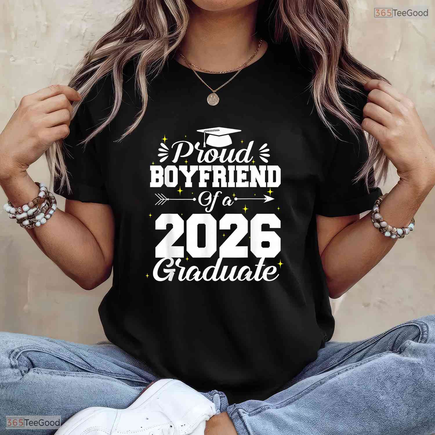 Supportive Proud Boyfriend Of A Class 2026 Graduate Senior Party T-Shirt