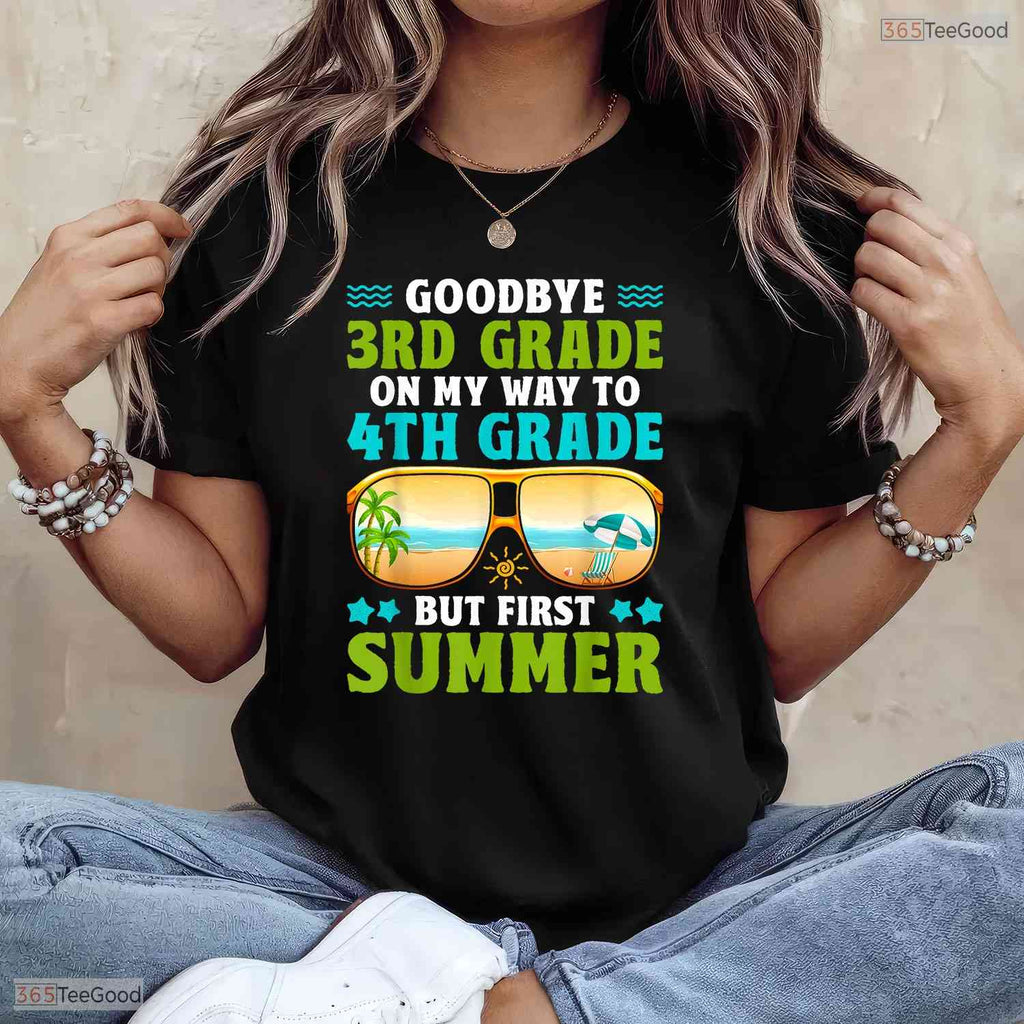 Goodbye 3rd Grade Hello 4th Grade Hello Summer Youth Graduation T-Shirt