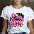 Cute Pink Bow Class Of 2026 Graduation Apparel For High School Girls Shirt