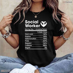 Social Worker Nutrition Facts Funny MSW Degree College Graduation T-Shirt