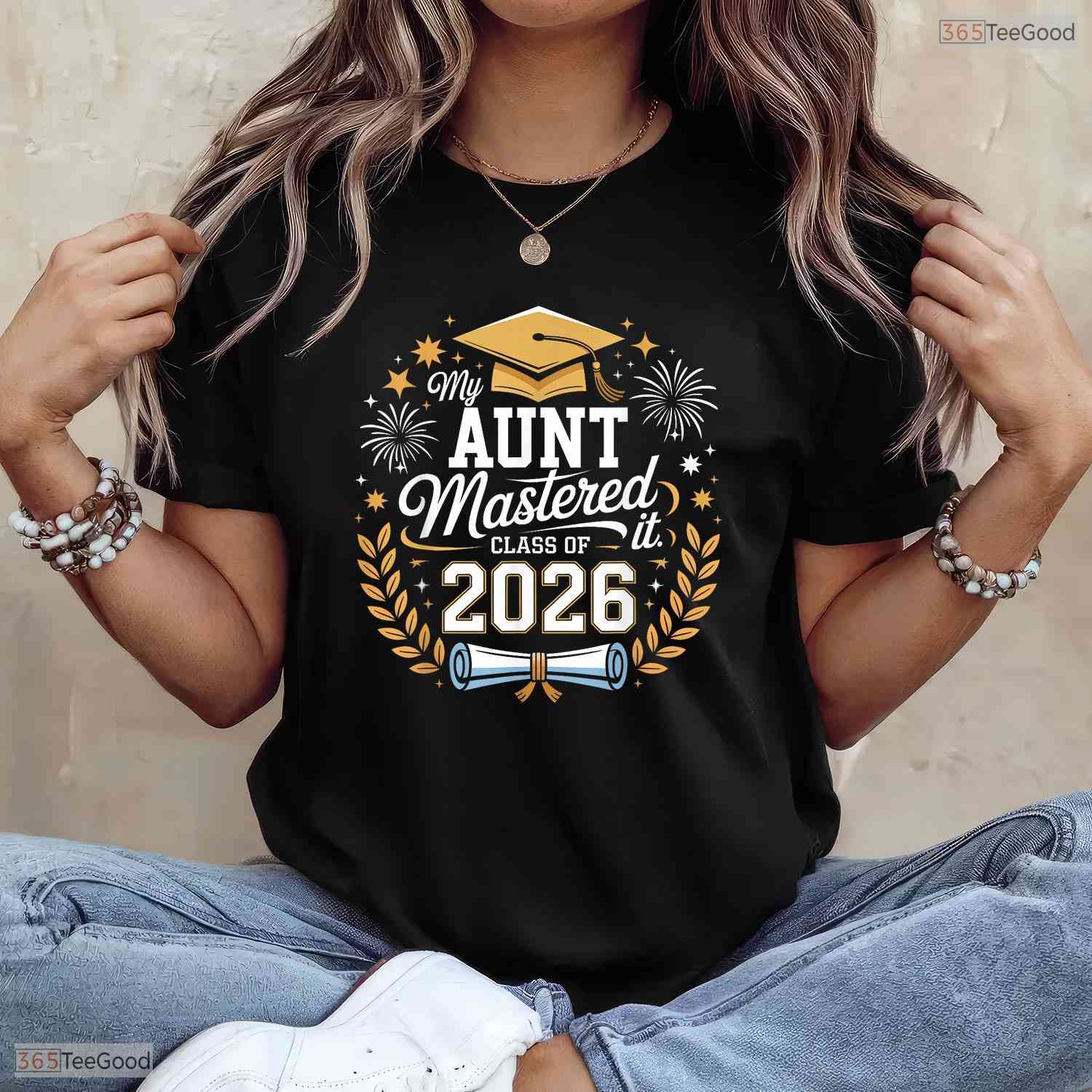 My Aunt Mastered It Class Of 2026 Masters Degree Family Graduation Party T-Shirt