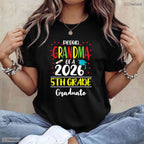 Funny Proud Grandma Of A Class Of 2026 5th Grade Graduate Elementary Ceremony Shirt