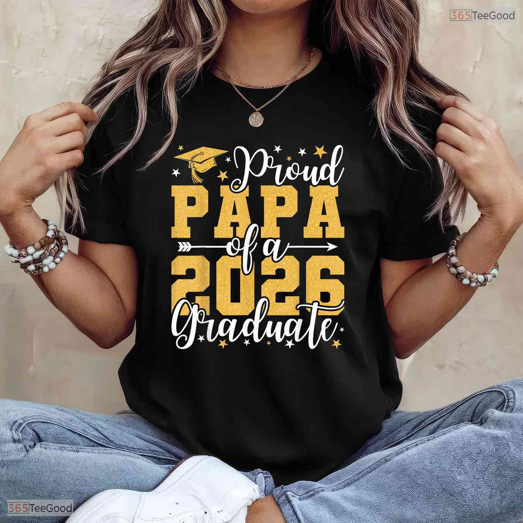 Proud Papa Of A 2026 Graduate High School Senior Dad Matching Family T-Shirt