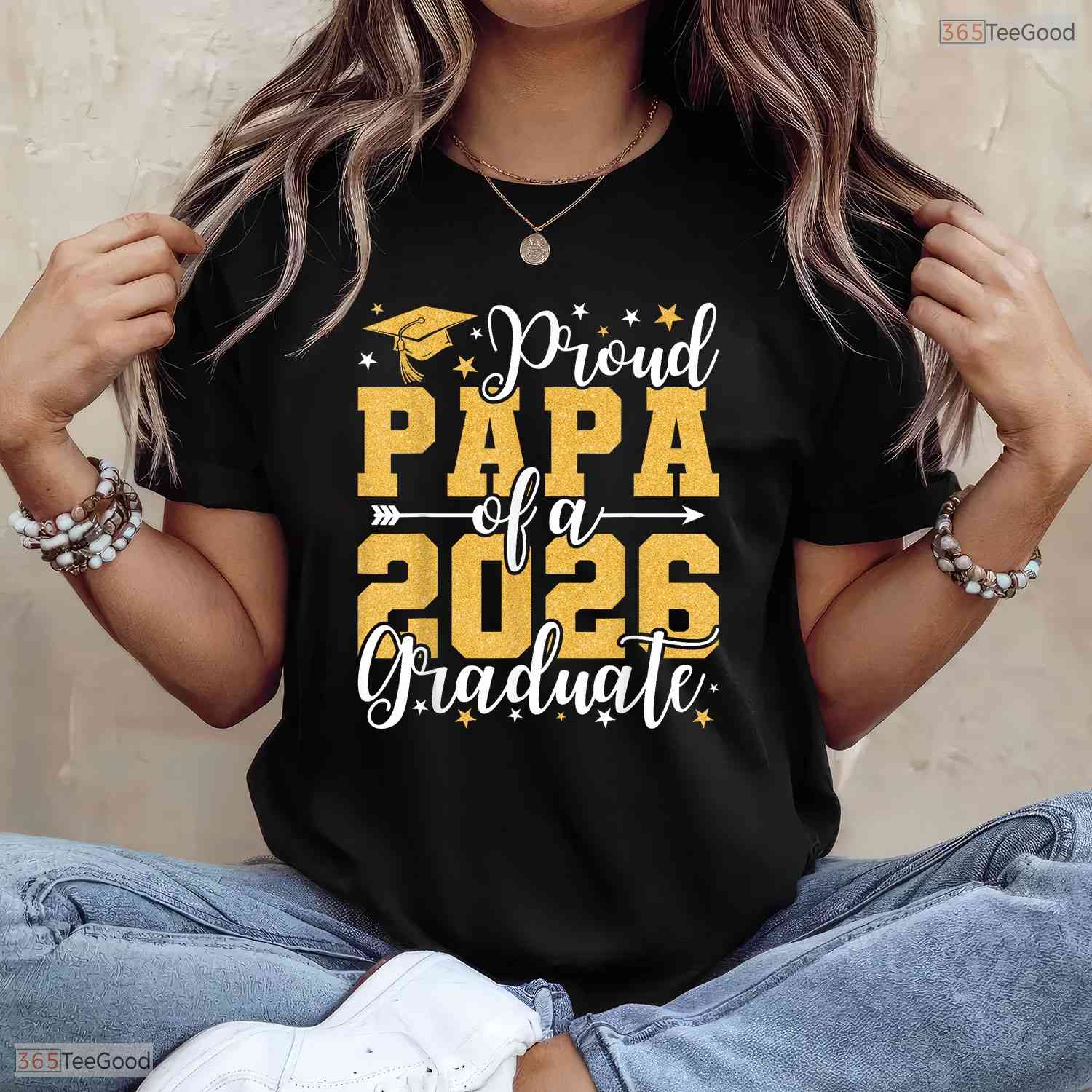 Proud Papa Of A 2026 Graduate High School Senior Dad Matching Family T-Shirt