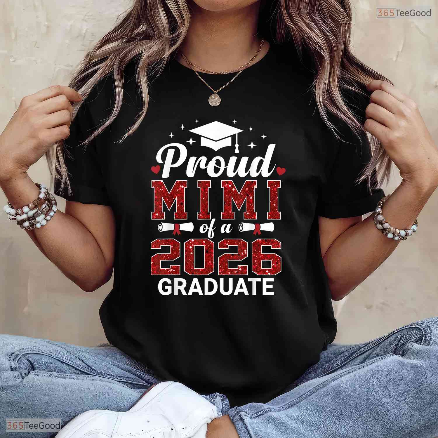 Proud Mimi Of A Class Of 2026 Graduate High School Senior Commemorative Family Shirt