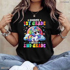 Cute Unicorn Goodbye 1st Grade Hello 2nd Grade Girls Moving Up Graduation Youth Shirt