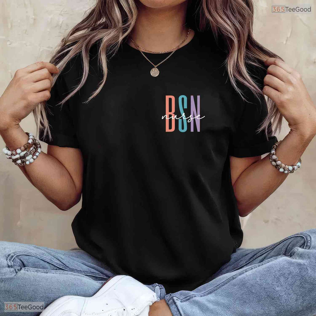 Cute BSN Graduate Registered Nurse Medical Degree RN College Graduation Celebration Shirt