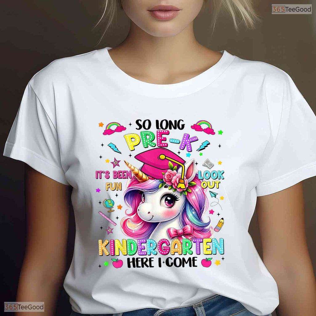 Cute So Long Pre-K Kindergarten Here I Come Graduation Girls Party T-Shirt