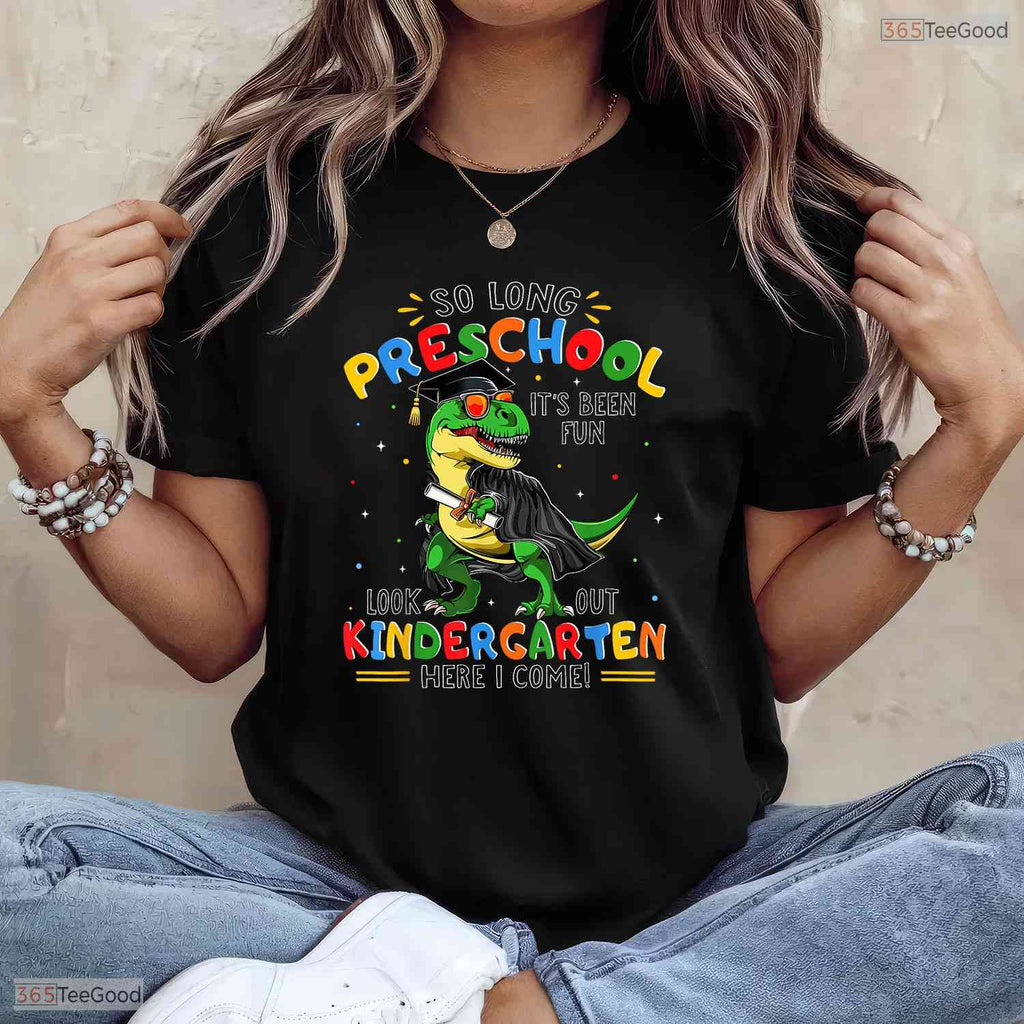 Cool So Long Preschool Graduation Class Of 2025 Dinosaur Kids Boy T-Shirt