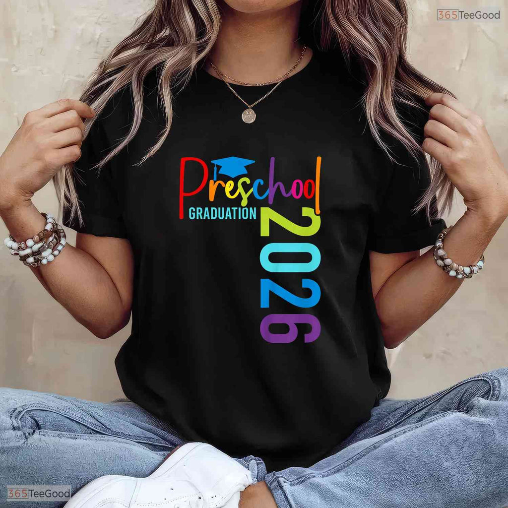 Colorful Kids Pre-K Grad 2026 Preschool Graduation Celebration Boys T-Shirt