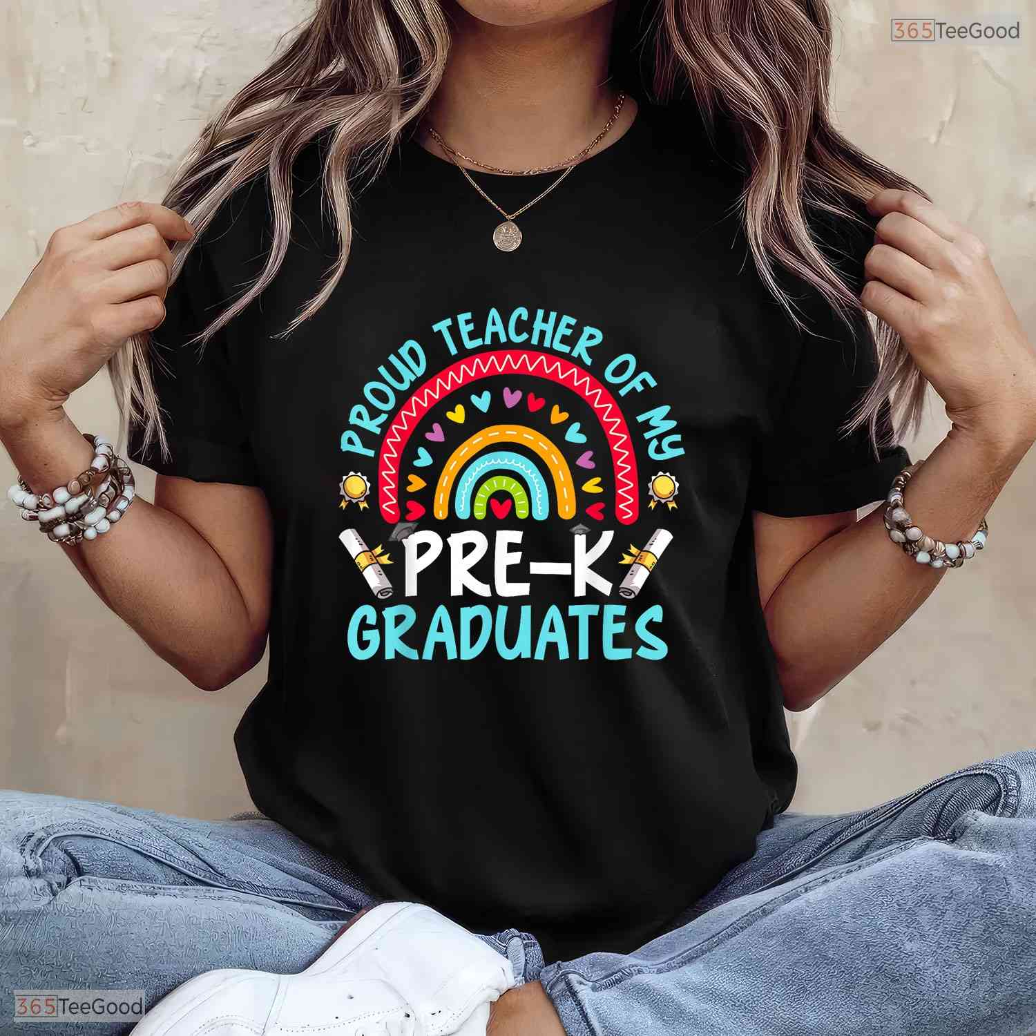 Loving Proud Teacher Of My Pre-K Graduates Last Day Of School Party T-Shirt
