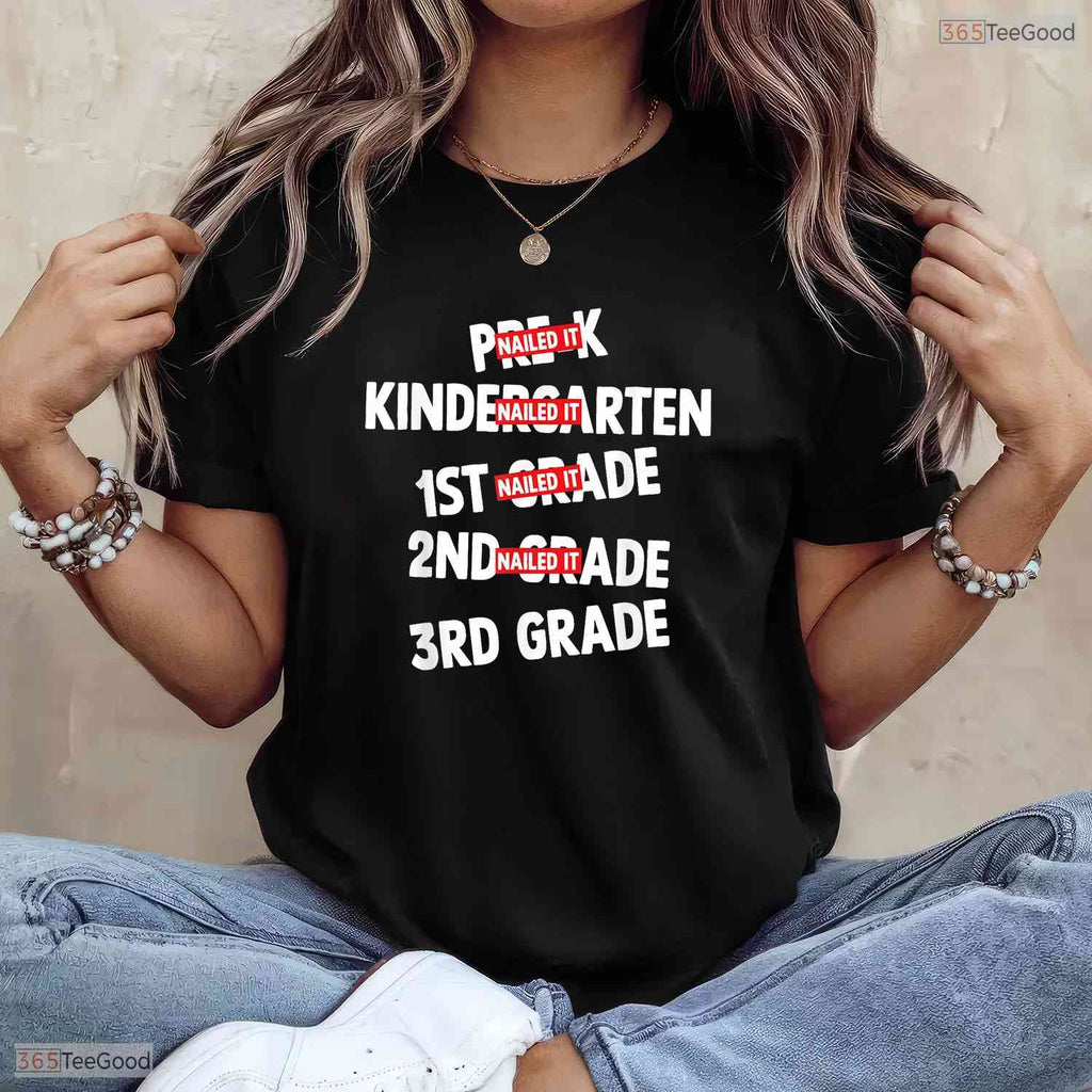 Awesome Goodbye 2nd Grade Nailed It Graduation Hello 3rd Grade Kids T-Shirt