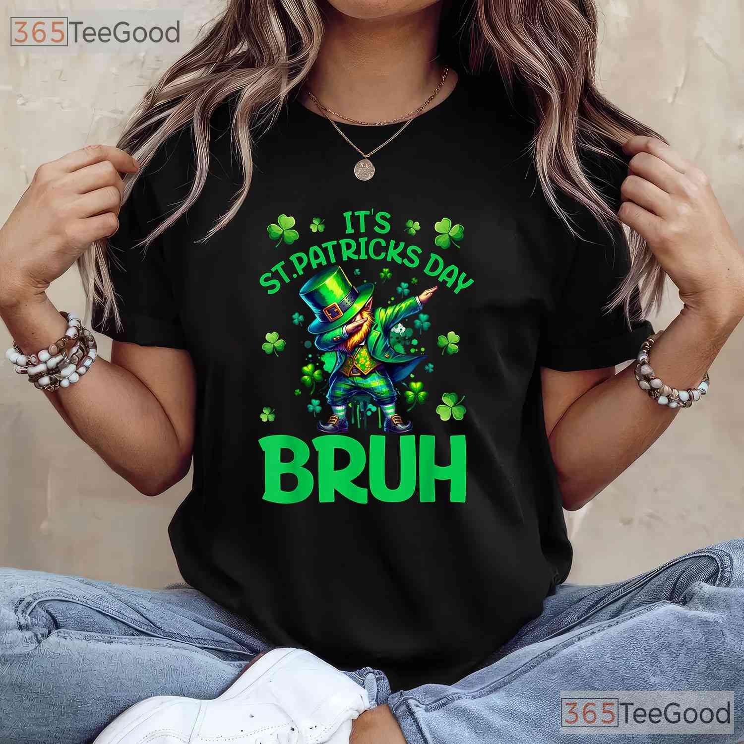 Bruh Leprechaun Hat St Patricks Day T-Shirt Funny Boys Kids School Tee