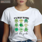 Its Okay To Feel All The Feels SPED St Patricks Day T-Shirt Teacher Tee