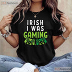 Irish I Was Gaming Funny St Patricks Day T-Shirt Video Game Controller Boys