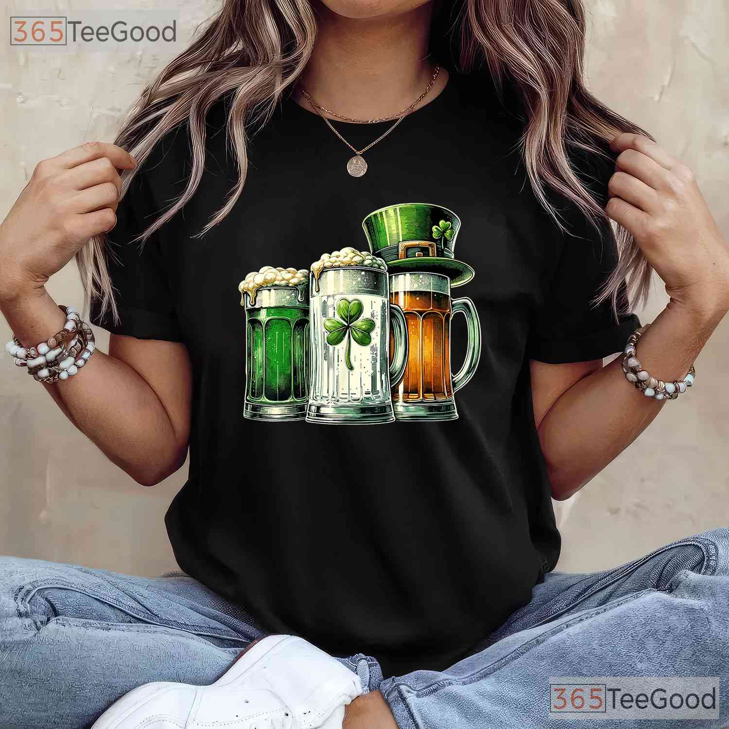 Irish Beer Ireland Flag St Patricks Day T-Shirt Vintage Distressed Pub Tee