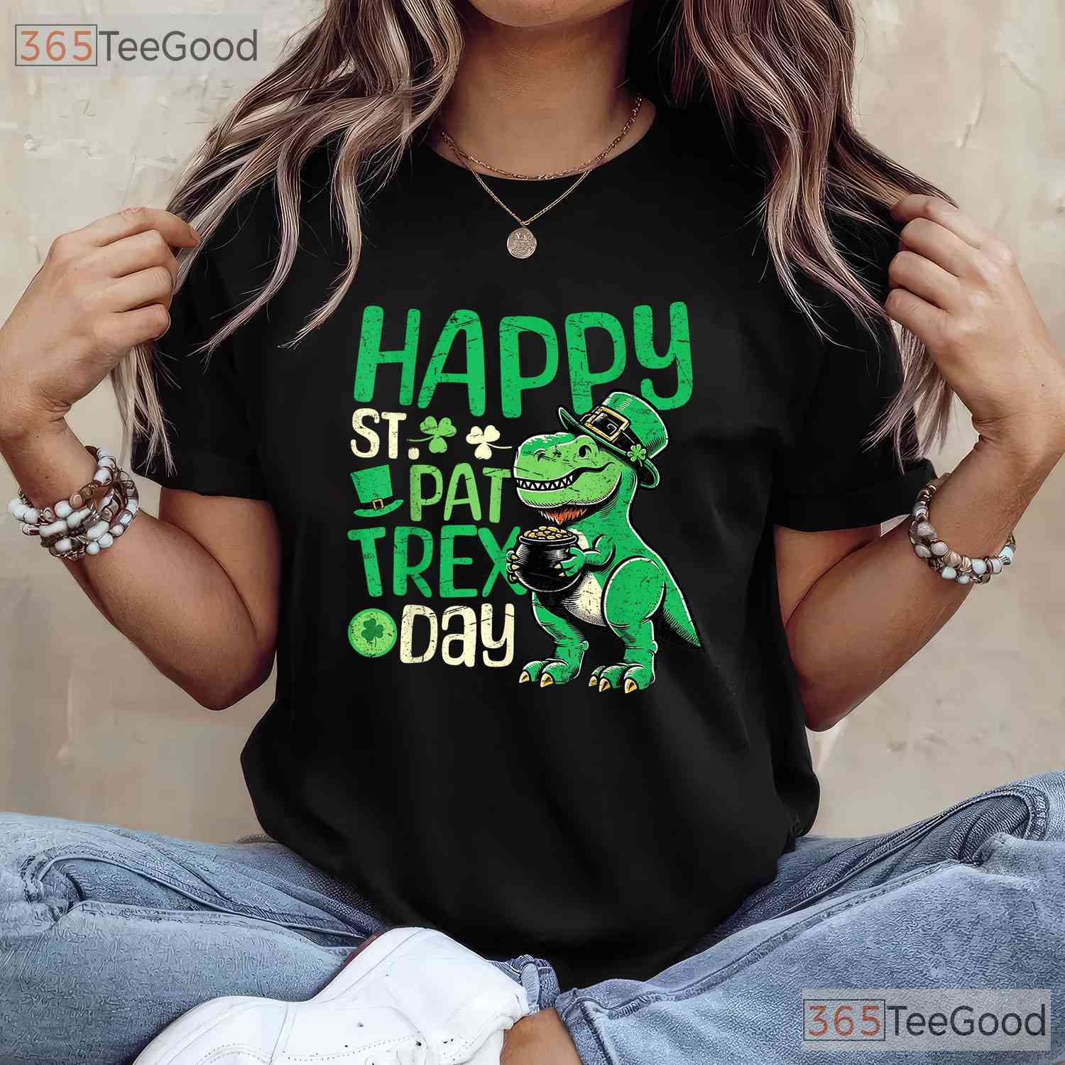 Happy St Pat Rex Day Dinosaur St Patricks Day T-Shirt T-Rex Boys Toddler